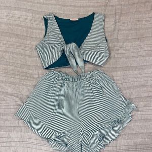 Showpo Front Tie Crop and Shorts Set
